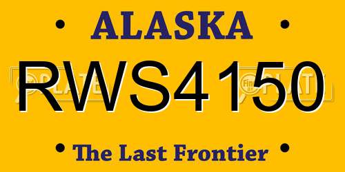 RWS4150 Alaska License Plate