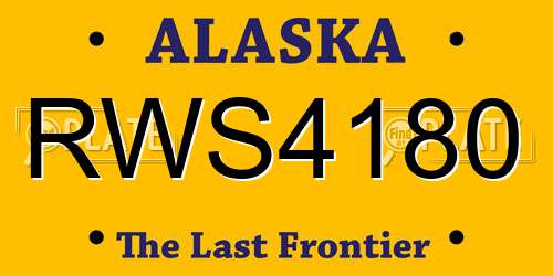 RWS4180 Alaska License Plate