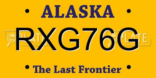 RXG76G Alaska License Plate