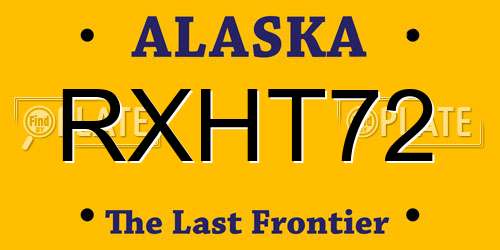 RXHT72 Alaska License Plate