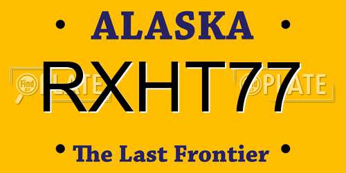 RXHT77 Alaska License Plate