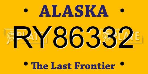 RY86332 Alaska License Plate