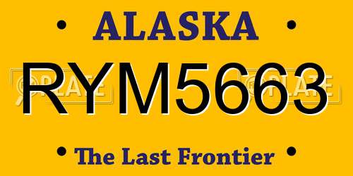RYM5663 Alaska License Plate