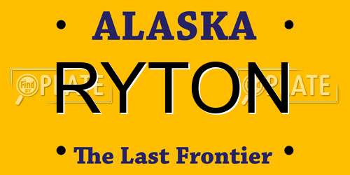 RYTON Alaska License Plate