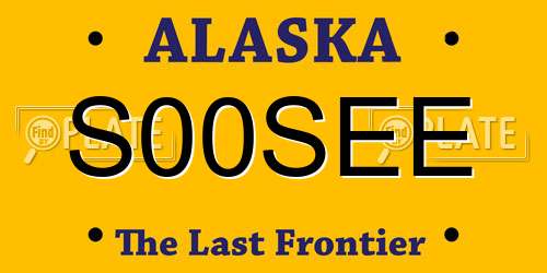 S00SEE Alaska License Plate