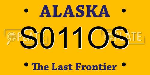 S011OS Alaska License Plate