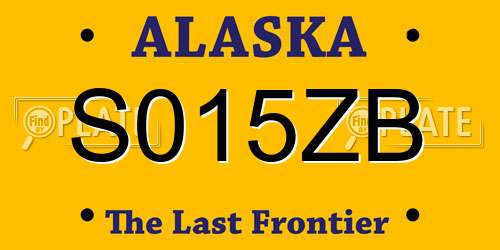 S015ZB Alaska License Plate