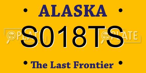 S018TS Alaska License Plate