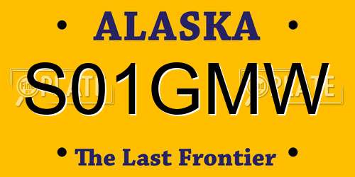 S01GMW Alaska License Plate