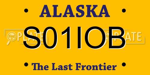 S01IOB Alaska License Plate