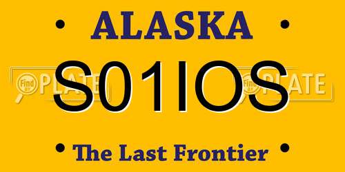 S01IOS Alaska License Plate