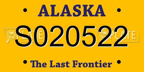 S020522 Alaska License Plate