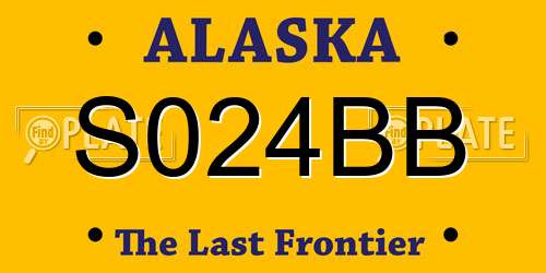 S024BB Alaska License Plate