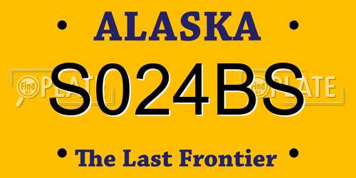 S024BS Alaska License Plate