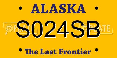 S024SB Alaska License Plate
