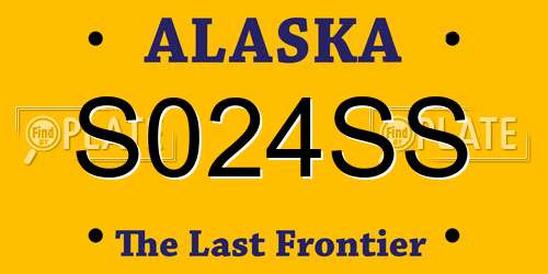 S024SS Alaska License Plate
