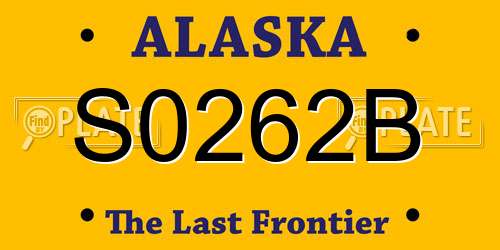 S0262B Alaska License Plate
