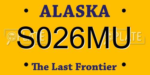 S026MU Alaska License Plate
