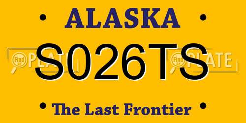 S026TS Alaska License Plate