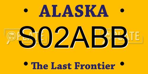 S02ABB Alaska License Plate