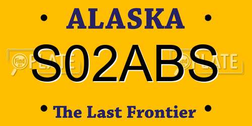 S02ABS Alaska License Plate