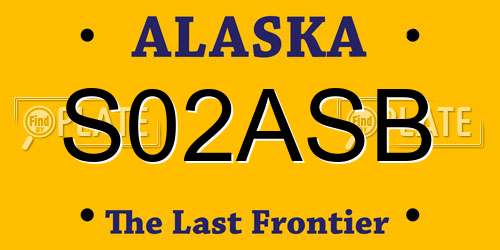 S02ASB Alaska License Plate