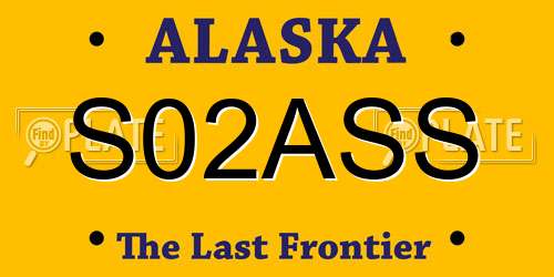 S02ASS Alaska License Plate