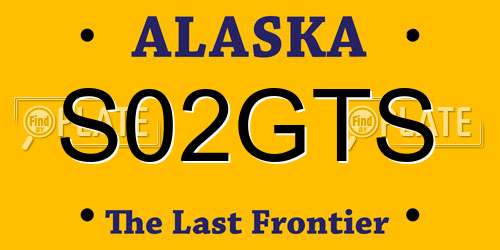 S02GTS Alaska License Plate