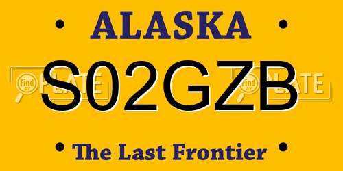 S02GZB Alaska License Plate