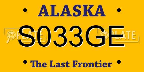 S033GE Alaska License Plate