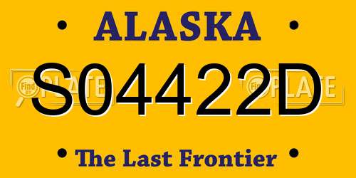 S04422D Alaska License Plate