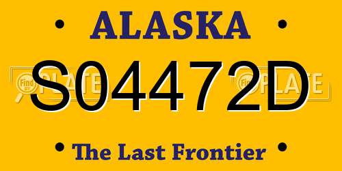 S04472D Alaska License Plate
