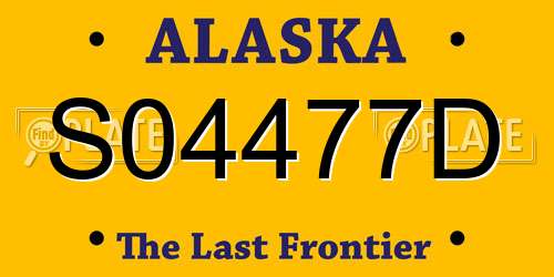 S04477D Alaska License Plate