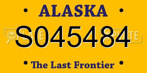 S045484 Alaska License Plate