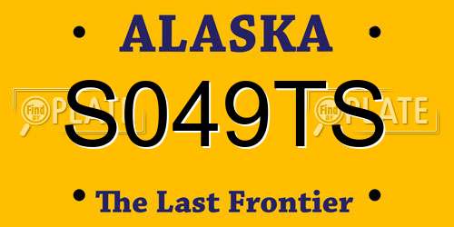 S049TS Alaska License Plate