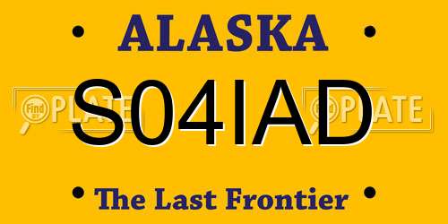 S04IAD Alaska License Plate