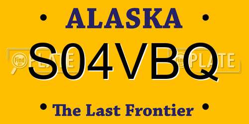 S04VBQ Alaska License Plate