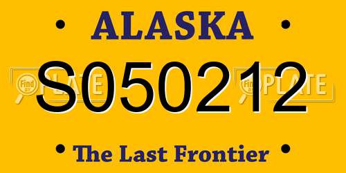 S050212 Alaska License Plate