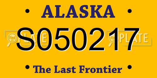 S050217 Alaska License Plate
