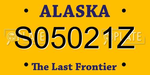 S05021Z Alaska License Plate