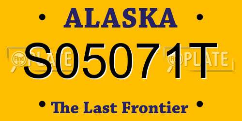 S05071T Alaska License Plate