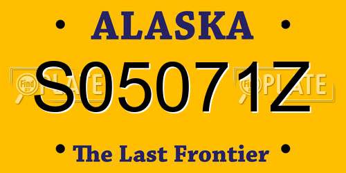 S05071Z Alaska License Plate