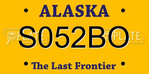 S052BO Alaska License Plate