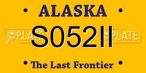 S052II Alaska License Plate