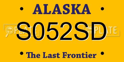 S052SD Alaska License Plate