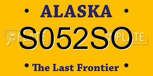 S052SO Alaska License Plate
