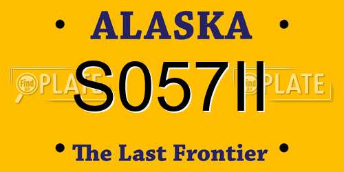 S057II Alaska License Plate