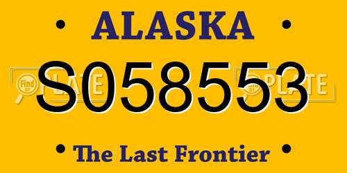 S058553 Alaska License Plate
