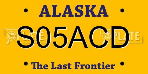 S05ACD Alaska License Plate