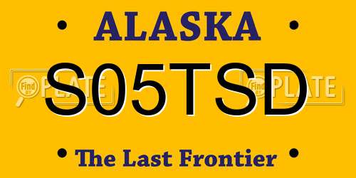 S05TSD Alaska License Plate
